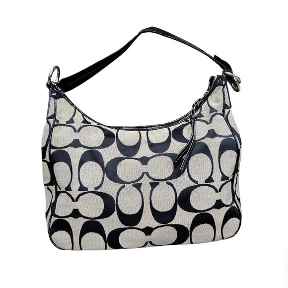 EUC COACH F19281 Signature canvas black Hobo shoulder bag - Picture 2 of 10